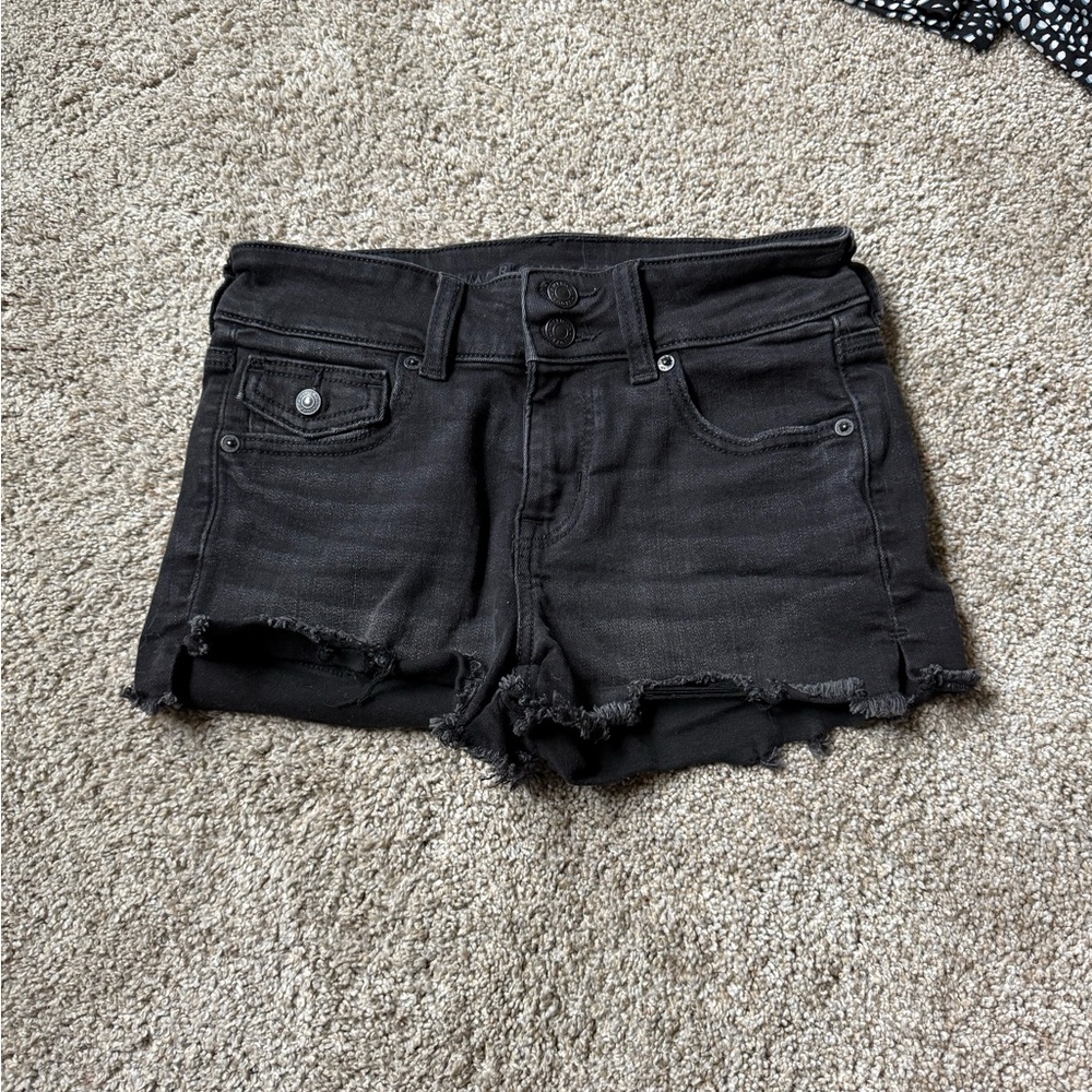 American Eagle Women's Black Denim Shorts